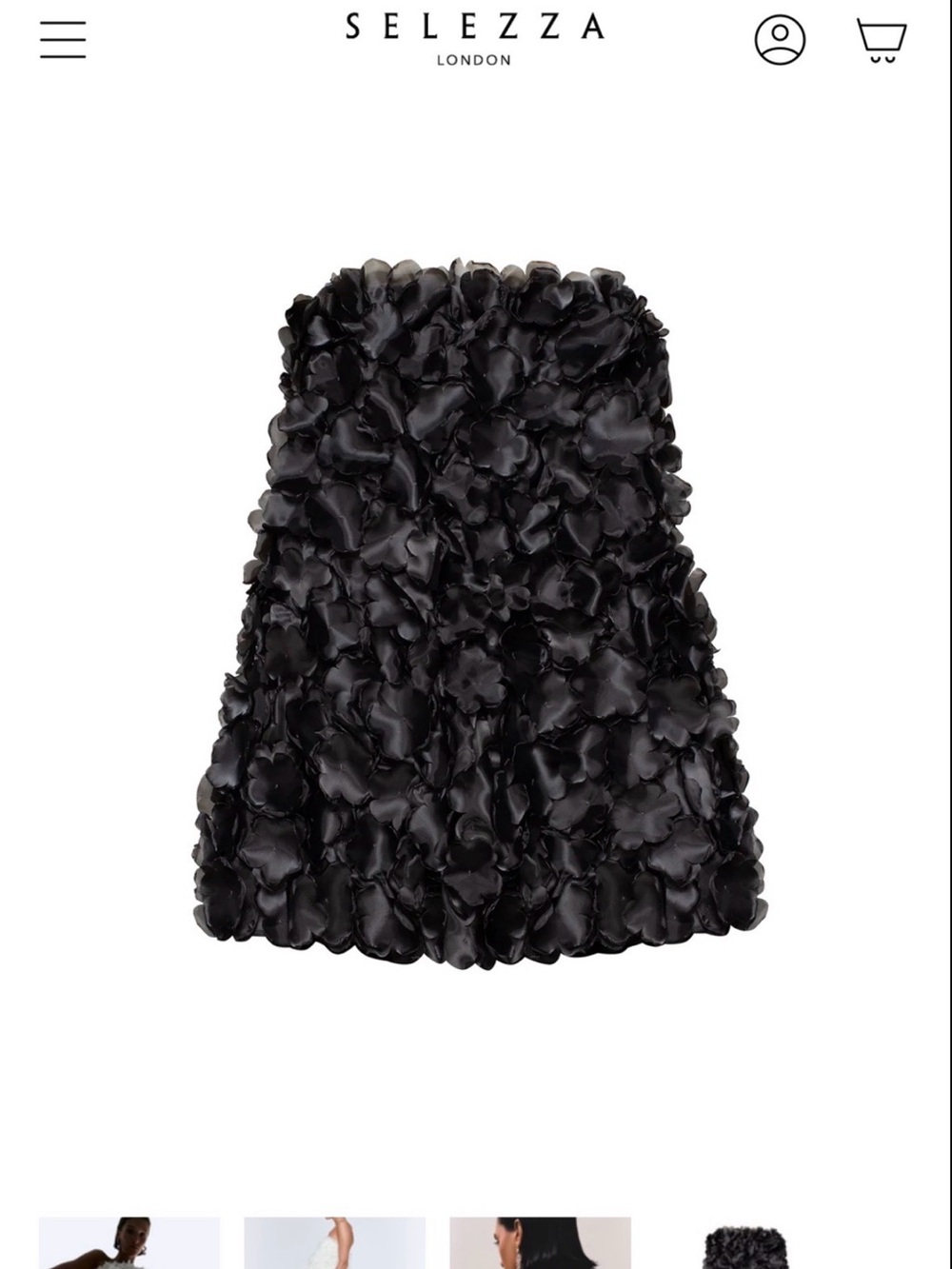 Selezza London Black Floral Appliqué Mini Dress